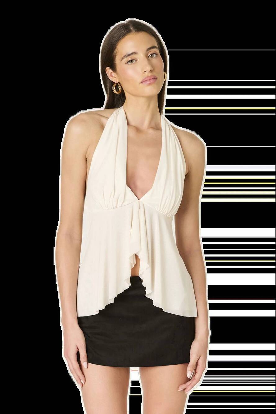 NEW COTTON CANDY LA cassi halter top in bone